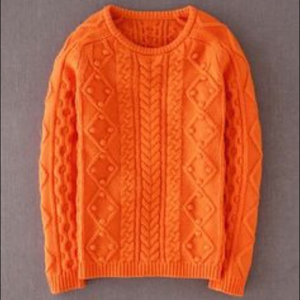 Y2K Boden Orange Swedish Cable Knit Jumper